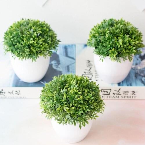 WarmHome Artificial Plant Realistic Vivid Plastic Green Ball Miniascape for Wedding