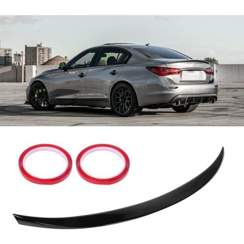 Rear Trunk Lid Spoiler Glossy Black for VIP Style High Kick Fit for Infiniti Q50/Q50S 2014 2015 2016 2017 2018 2019 2020