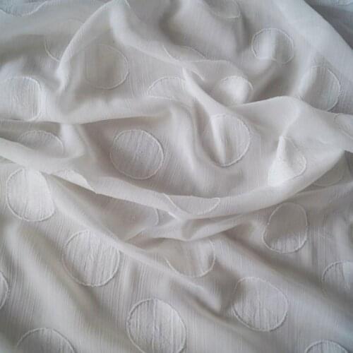 Jacquard Crepe Chiffon Big Dot Style Dress Fabric Soft DIY Sewing Craft Material