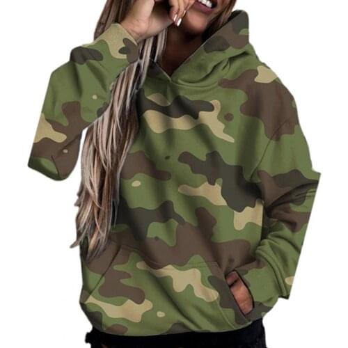 Women Hoodie Sweatshirts Lady Hoodie Camouflage Hooded Sweatshirt Thermal Fashion Autumn Hoodie Camouflage Autumn Women Hoodie
