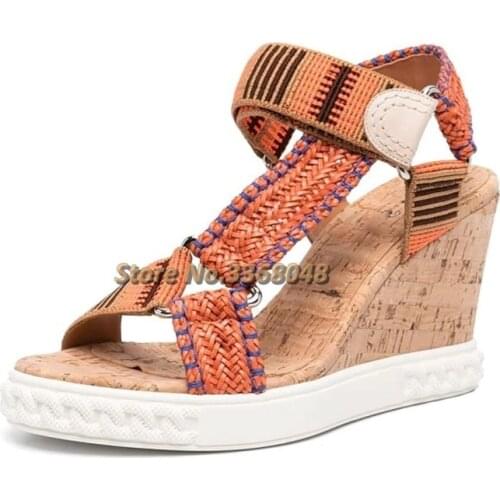 New Arrival Wedges Sandals Platform Ankle Strap Handmade Manufacturer Summer Shoes Open Toe T Strap Dress Women Sandals