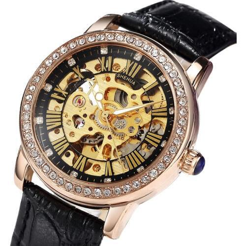 Womens Mechanical Watches Brand Luxury Automatic Mechanical Skeleton Watches for Women Diamond Ladies Watches Relogio Faminino