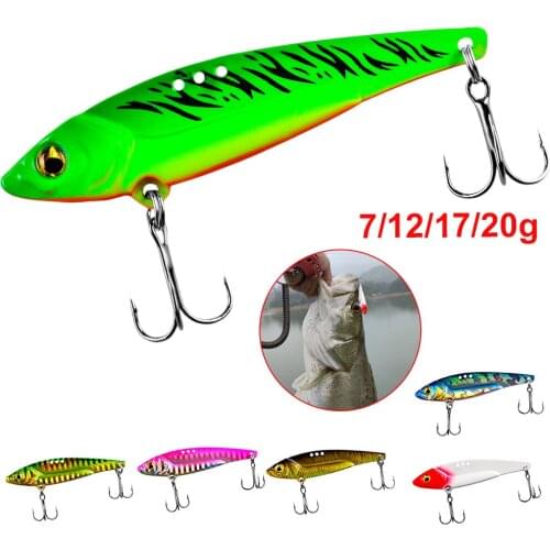 1PCS Metal VIB 5/7/12/17/20g Fishing Lure Vibration Spoon Hard Baits Crankbait Wobbler Swimbait Cicada VIB Tackle 6 Colors