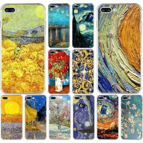 157H Van Gogh Tardis Soft TPU Silicone Cover Case For Apple iPhone 6 6s 7 8 plus Case