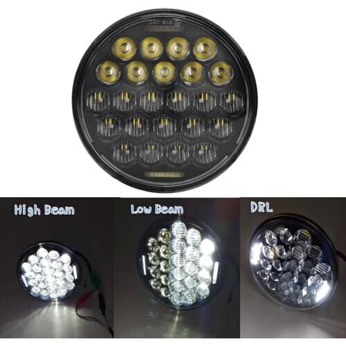 5.75Inch 5 3/4 5D 75W Motorcycle LED Projector Headlight with White DRL Hi-Lo Beam for Headlight Assembly