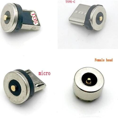 5PCS Magnetic Plug 2 Pin Magnetic Charging Cable Adapter Micro USB Type C Magnet Charge Connector Dust Plugs