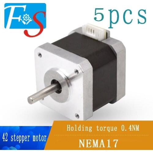 5PCS Nema17 40mm 0.4NM Stepper Motor 42 motor Nema 17 motor 4-lead for 3D printer
