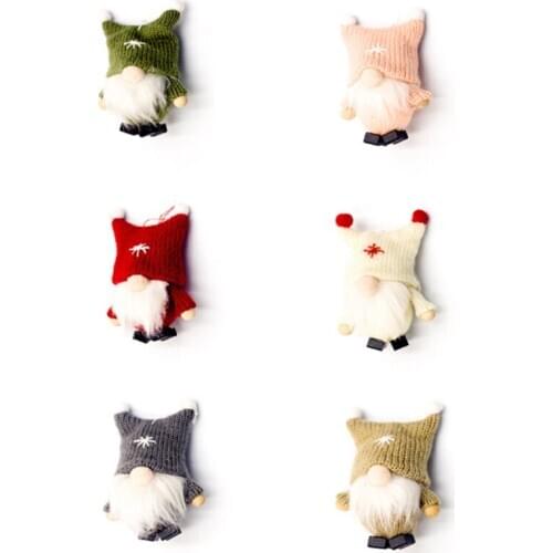 6Pcs Christmas Decorations Pendant Ornaments Lovely Old Man Dolls Pendant Christmas Tree Decoration Hanging Pendants Xmas Gifts