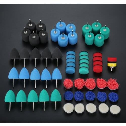 61 Pcs/set Mini Polishing Pad Car Detailing Drill Polish Pads Sponge Flexible Shaft Buffing Wheels Kit Auto Polisher Machine Set