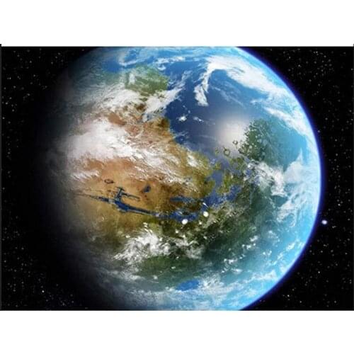 New 5D Diy Full Drii Round/Square Diamond Painting Earth House Decoration Mosaic Embroidery Planet Scenery Diamond Art