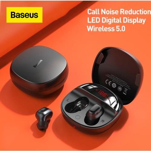 Baseus WM01 plus Wireless Headphones True Wireless Earphone Bluetooth 5.0 LED Digital Display TWS Earbuds Stereo Sports Headsets