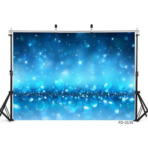 Glitter Blue Polka Dot Birthday Party Bokeh Background Decor For Baby Shower Portrait Photography Backdrop Photo Studio Props