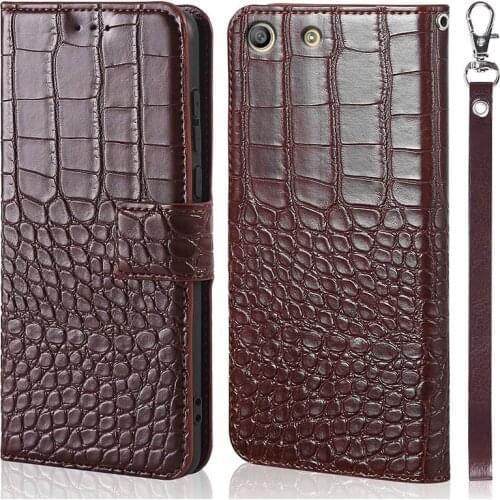 Phone Case for Sony Xperia M5 Dual E5603 E5606 E5653 Case flip Crocodile texture leather case for Sony M5 cover with card holder
