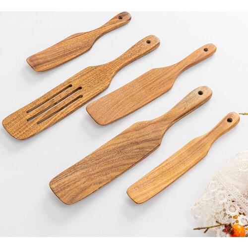 Wooden spatula spoonThai teak non-stick long-handled pot spatula Home kitchen tableware set