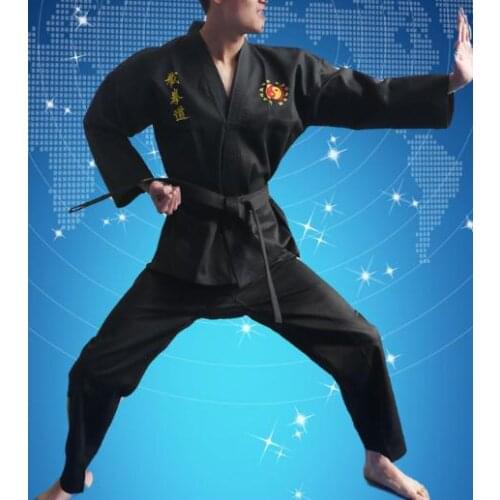 Kids&ADULT Jeet kune do training uniforms JKD martial arts sports wing chun embroidery suits matial arts clothing black