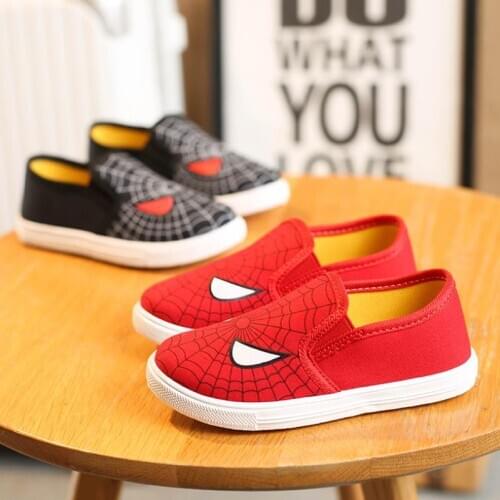 Disney Children Canvas Shoes Spiderman Baby Boy Girl Kid Fashion Soft Cotton Sneaker Running Sport Shoes Loafers Casual Flats
