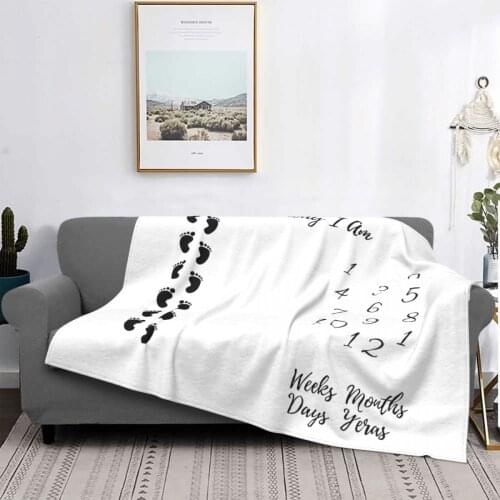 Newborn Infants Photography Milestone Blankets Flannel Monthly Record Growth Baby Throw Blanket for Bedding Office Bedspread