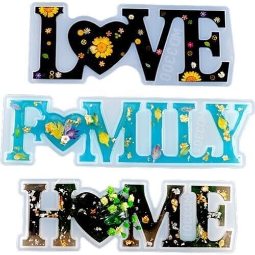 Letters Resin Epoxy Mold DIY Crafts Casting Molds Heart Shape Silicone Mould Home Decoration Handmade Molds