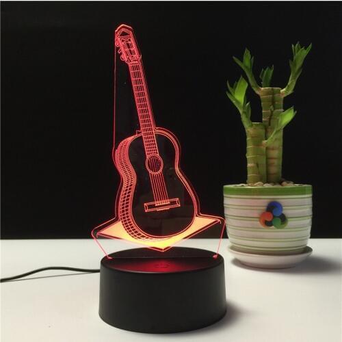 Guitar 3d Desk LampChristmas gift 3D night light Deco Enfant Chambre Table Lamps For Living Room Modern Table Lamp
