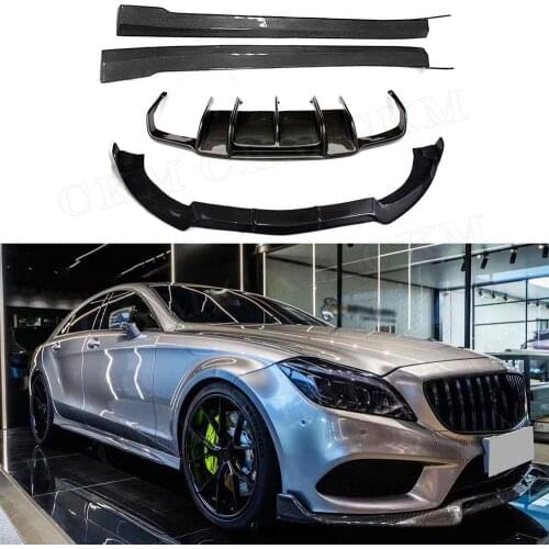 CLS Class B Style Carbon Fiber /FRP Body Kits Front Rear Bumper Lip Spoiler Diffuser Side Skirts For Mercedes Benz W218 17-19