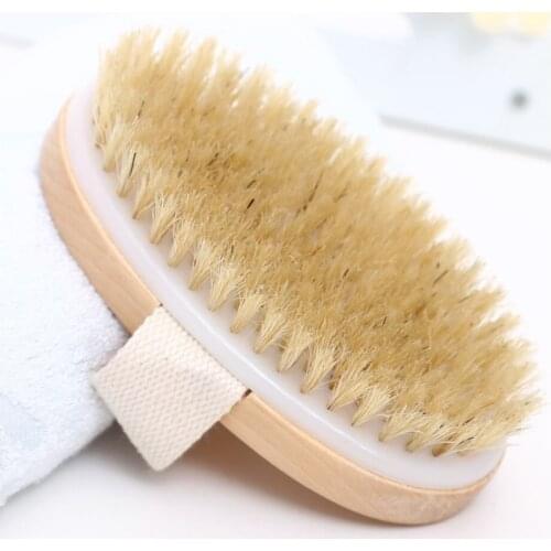 Bathing Brush Dry Skin Body Soft Natural Bristle SPA Brush Without Handle Wooden Bath Shower Brush SPA Exfoliating Body Brush