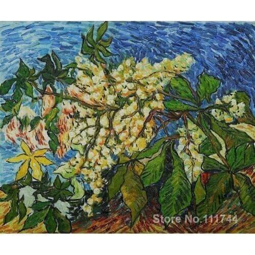 Buy art canvas online Blossoming Chestnut Branches Vincent Van Gogh reproduction paintings Hand painted High quality