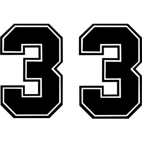 Hot Creative Jersey number 33 Car-Sticker and Decals for Car Bumper Window Waterproof Auto Sunscreen Car Applique KK18*12cm