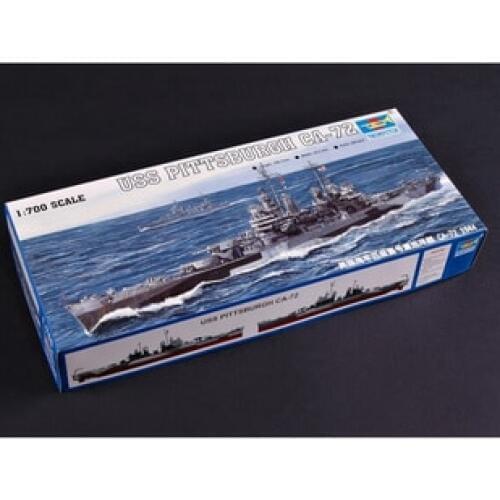 Trumpeter scale model 1/700 scale ship 05726USS PITTSBURGH CA-72 battleship assembly model kits Modle building scale battleship