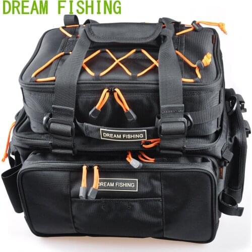 DREAM FISHING 45.5x25x21cm Multifunction Fishing Bag 2 Bags Bolsa De Pesca Waterproof Fishing Tools Lure Bag Outdoor Bag