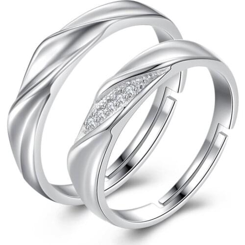 Fashion Forever Mildly love couple ring silver wedding ring for men and women