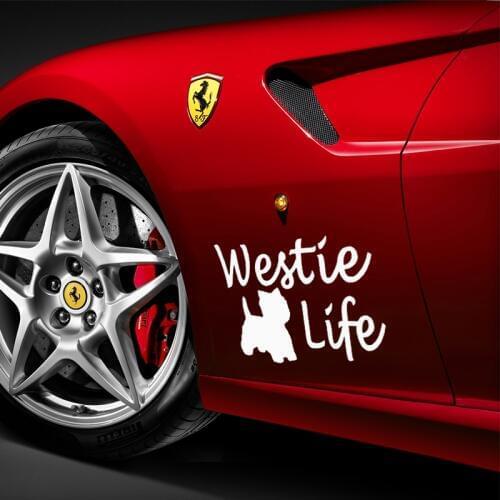 EmpireYing 3 Sizes 8 Colors Pet Cartoon West Highland White Terrier Life Likable Funny Car Sticker Truck Bumper Vinyl Decal Gift