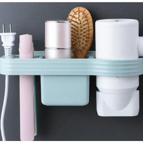 Organizer Storage Rack Bathroom Accessories Set Home Hands Free Hair Dryer Holder Storage Boxes Curling Iron Shelf For Bathroom