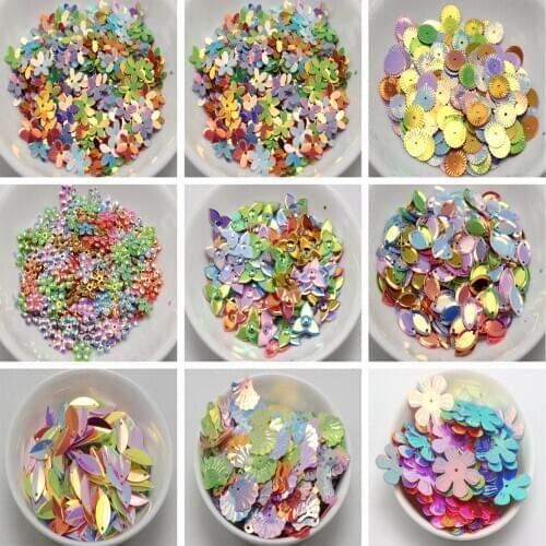 Craft DIY Loose Shimmer Sequins Paillettes Various Shape Sewing Wedding Garment