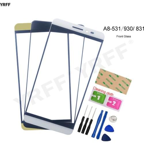 Front Glass PanelFor Coolpad Tiptop MAX A8 A8-531 A8-930 A8-831 (No Touch Screen) Outer Glass Cover Assembly Parts A8