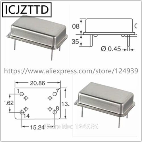 Full size 3.3V 5V 2.000MHZ 2MHZ 2.000M 2M DIP-14 4Pins OSC 20.86mmx13.20mm 2.048MHZ 2.048M 2.4576M 2.4576MHZ 2.4576 2.048