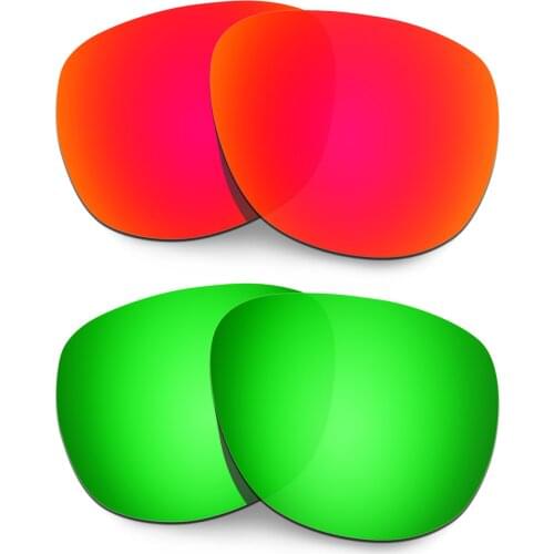HKUCO Polarized Replacement Lenses For Crossrange R Sunglasses Red/Green 2 Pairs