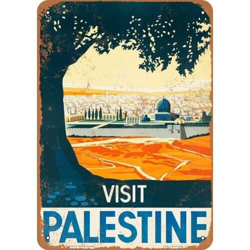 Visit Palestine Look Signs Retro Metal Tin Sign Plaque Poster Wall Decor Art Shabby Chic Gift