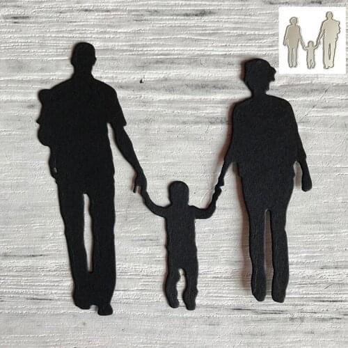 MEET HUANG Happy Family Metal Cutting Dies Stencil for DIY Scrapbooking Album Embossing Paper Cards Deco Crafts Die Cuts