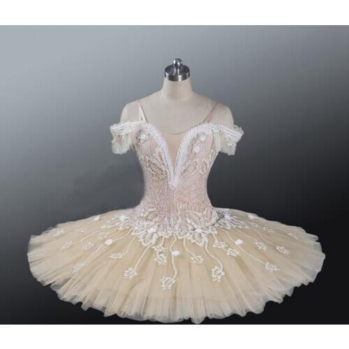 Adult professional ballet tutu beige cream girls performance tutus sugar plum fairy doll classical ballet stage costume
