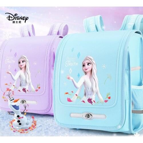 Disney Frozen Elsa Princess School Bag Student Backpack, Decompression Night Reflective Girls Pu Waterproof Fabric Holiday Gift