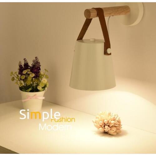 Nordic Modern Wood Body LED Wall Lighting Home Bedroom Decoration Lighting Sconce For Study Living Room Dining Room Belt Light