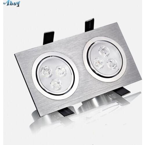 Modern Double-head Spotlights Led Embedded Bedroom Living Room Corridor Wall Downlight Lights Rectangular Corridor Lamp Fixtures