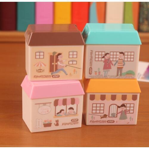 Stationery cartoon small house double hole pencil sharpener cute house pencil sharpener