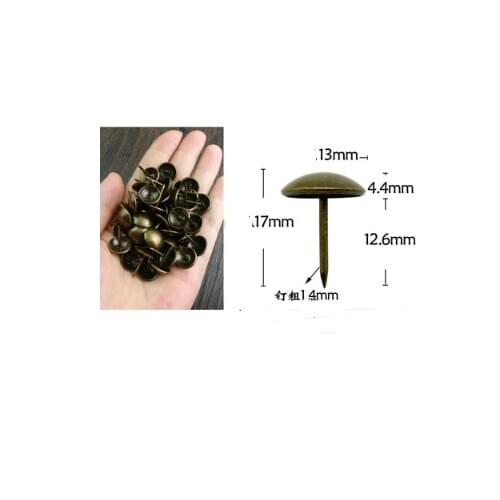 13*17mm Thickened foam sofa nail antique copper big head nail soft bag antique drawing door nail round head decoration