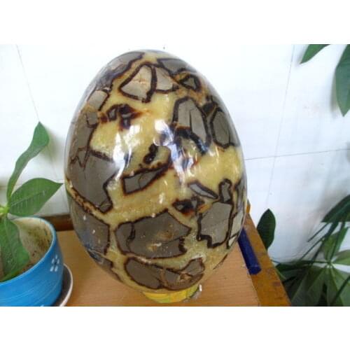 Xd j00520 NATURAL septarium QUARTZ CRYSTAL SPHERE BALL EGG +STAND