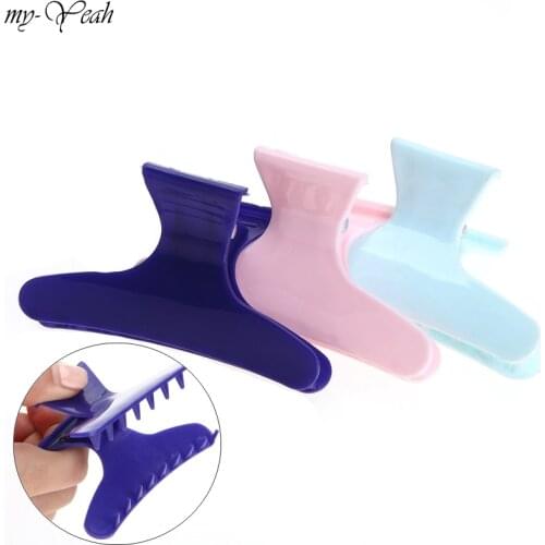 3pcs/Set Different Colors Butterfly Hair Section Clamps Clips Hairpins Colorful Claw Hair Holding Hairstyle Salon Styling Tools