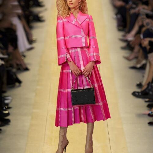 Women Plaid Print Double Breasted Blazer Top + Short Pleated Skirt Suit 2 Pieces Set Summer Casual Work Suits Outfit Plus Size