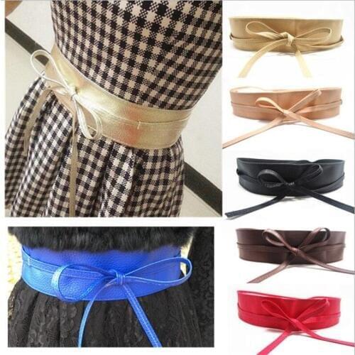 Girl Lace Up High Waist Slim Girdle Belt Ties Bow Bands Women Wide Corsets Cummerbunds Strap Belts