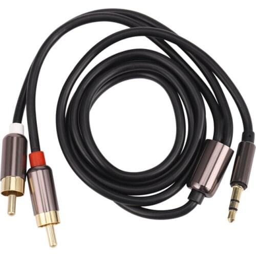 1M 3.5mm Male Jack to 2 RCA Male AUX Analog Stereo Audio Y Adapter Cable Cord TR