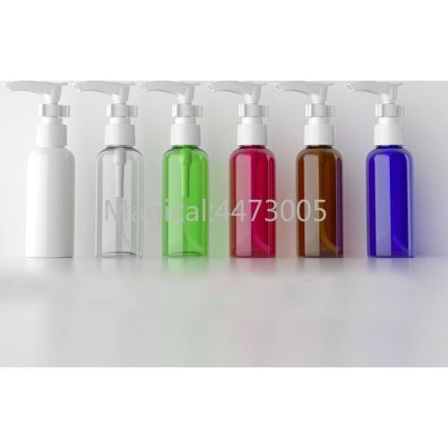 10/30/50pcs 50ml Empty PET Colorful Lotion Pump Bottle,DIY Beauty Makeup Remover Refillable Container, Portable Emulsion Package